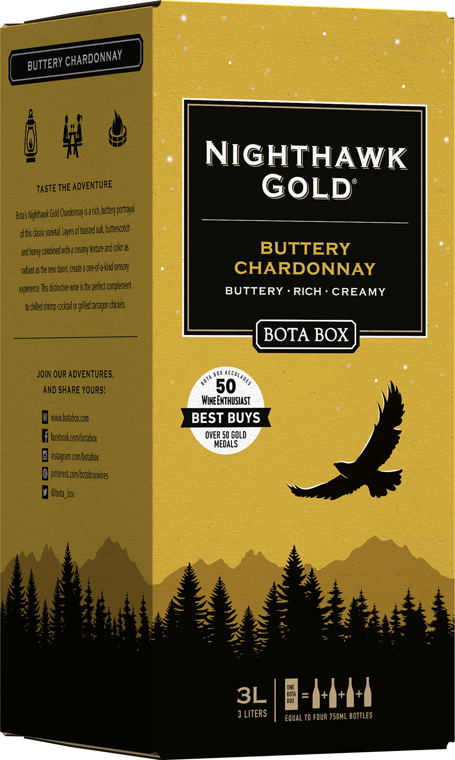 Bota Box Nighthawk Gold Buttery Chardonnay