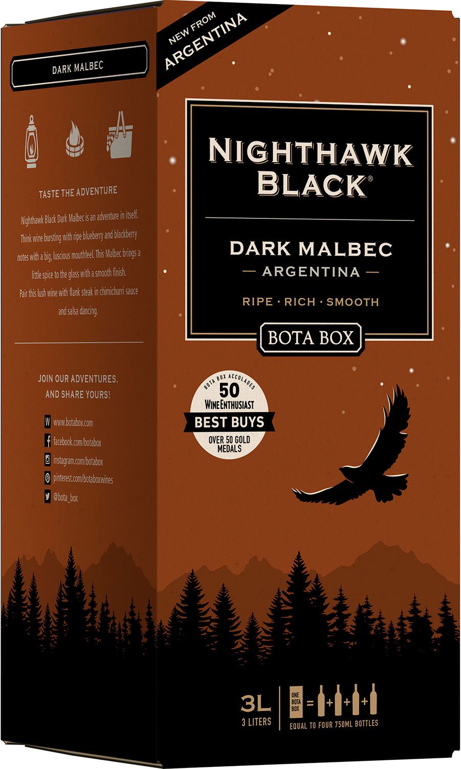 Bota Box Nighthawk Black Dark Malbec