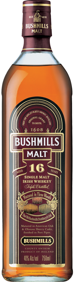 Bushmills Single Malt Irish Whiskey Aged 16 Years