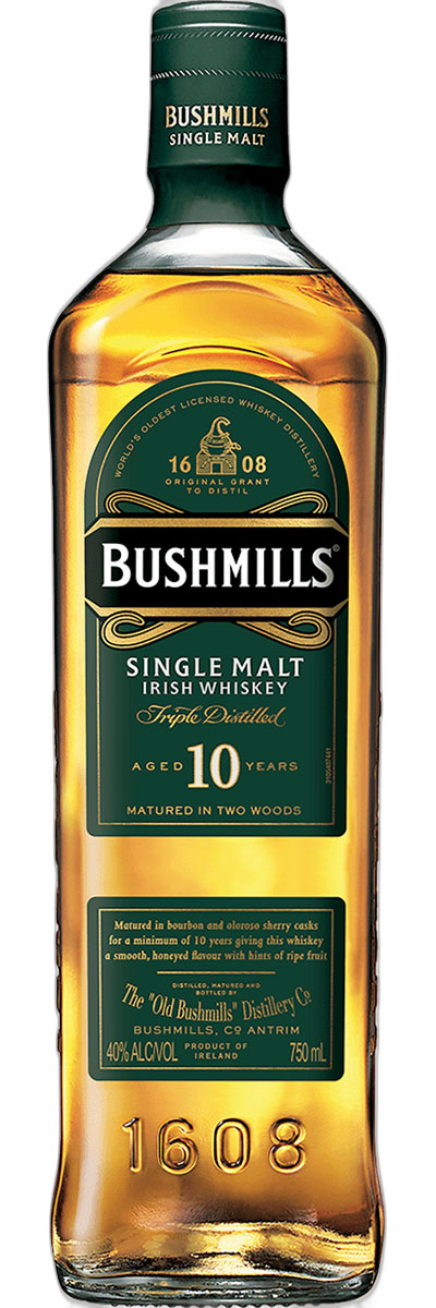 Bushmills Single Malt Irish Whiskey Aged 10 Years