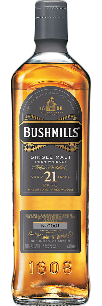 Bushmills Single Malt Irish Whiskey Aged 21 Years